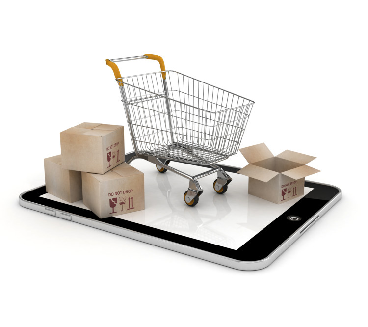 Online-Präsenzen Bild Smartphone mit Einkaufswagen